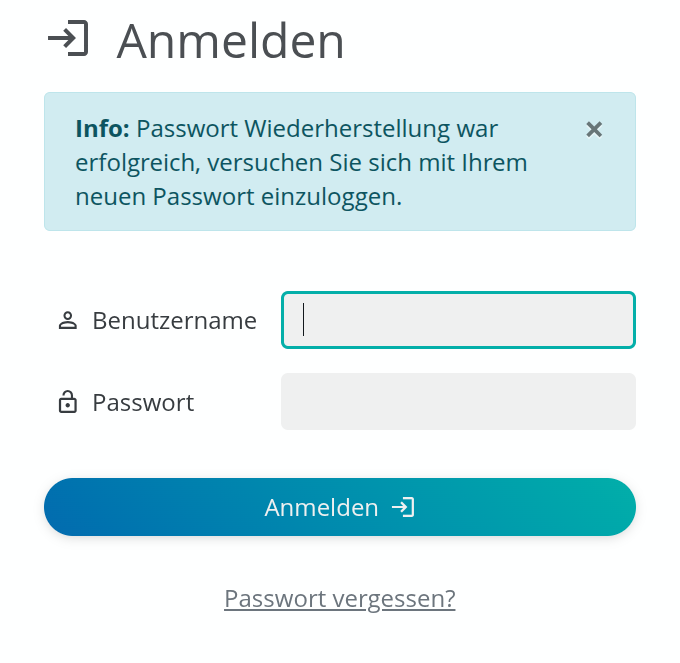 Erfolgreich angemeldet